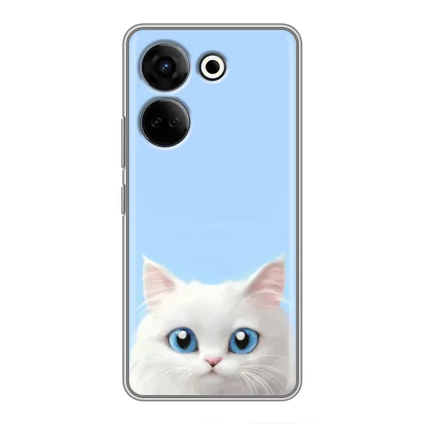 Чехол с рисунком «Белый кот» для TECNO Camon 20 Pro Чехол с рисунком «Белый кот» для TECNO Camon 20 Pro