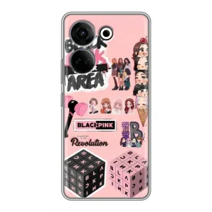Чехлы с картинкой для Tecno Camon 20 Pro (BLACK PINK коллаж)
