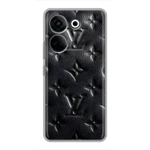 Текстурный Чехол Louis Vuitton для Техно Камон 20 про (Черный ЛВ)