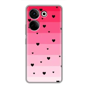 Чехлы с тематикой "Маленькие Сердечки" на Tecno Camon 20 Pro (Чорные сердечки)
