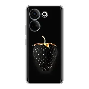 Чехол с изображением вкусной еды для Tecno Camon 20 Pro (Чёрная клубника)