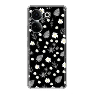 Чехлы с тематикой "ЦВЕТЫ" на Tecno Camon 20 Pro (цветение на чорном)