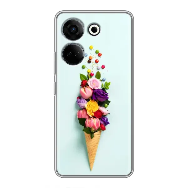 Чехол с рисунком «Цветок-мороженное» для TECNO Camon 20 Pro