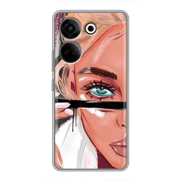 Чехол с рисунком «Девушка и ресницы» для TECNO Camon 20 Pro Чехол с рисунком «Девушка и ресницы» для TECNO Camon 20 Pro