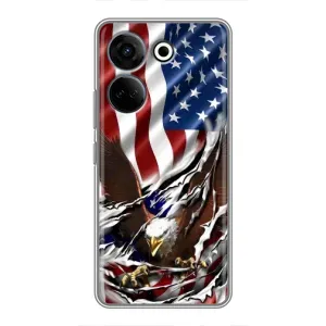 Чехол Флаг USA для Tecno Camon 20 Pro
