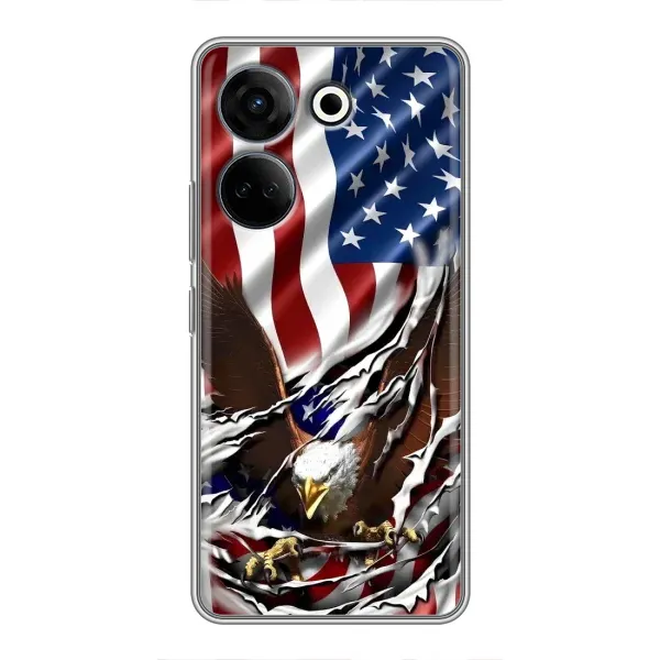 Чехол с рисунком «Флаг USA» для TECNO Camon 20 Pro Чехол с рисунком «Флаг USA» для TECNO Camon 20 Pro