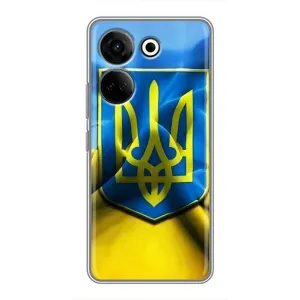 Чохол з картинкою (Патріотичний ГЕРБ) на Tecno Camon 20 Pro (Герб і Прапор України)
