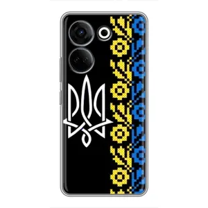 Силиконовый Чехол на Tecno Camon 20 Pro (Герб и вышыванка)