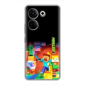 Чехлы для Tecno Camon 20 Pro (Персонажи Майн Крафт) (Герой Майнкрафт)