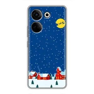 Силиконовый бампер на рождество для Tecno Camon 20 Pro (Город в снегу)