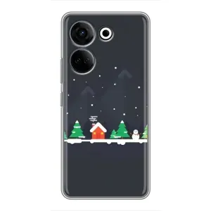 Силиконовый бампер на рождество для Tecno Camon 20 Pro (Город зимний)