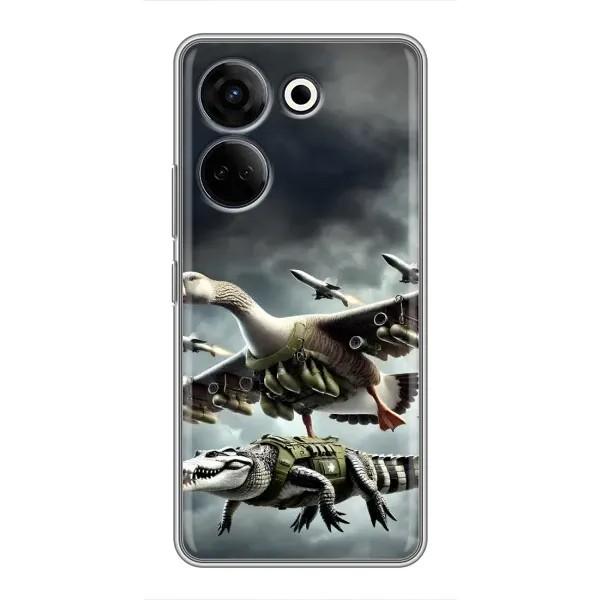 Чехол с рисунком «Гусини и крокодило» для TECNO Camon 20 Pro Чехол с рисунком «Гусини и крокодило» для TECNO Camon 20 Pro