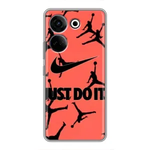 Силіконовый Чохол Nike Air Jordan на Техно Камон 20 про (Just Do It)