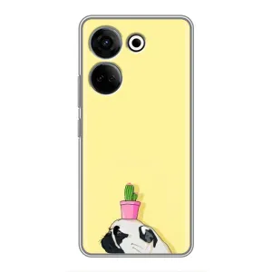 Бампер для Tecno Camon 20 Pro с картинкой "Песики" (Кактус на голове)