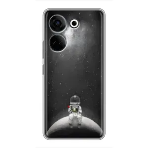 Силиконовый Чехол с принтом "Космонавты" на Tecno Camon 20 Pro (Космонавт романтик)