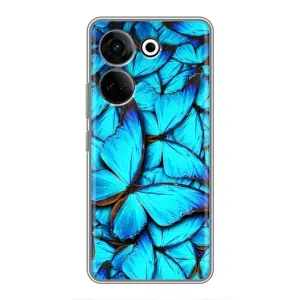 Силиконовый бампер с картинкой животных для Tecno Camon 20 Pro (Крылья бабочек)