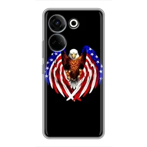 Чехол Флаг USA для Tecno Camon 20 Pro (Крылья США)