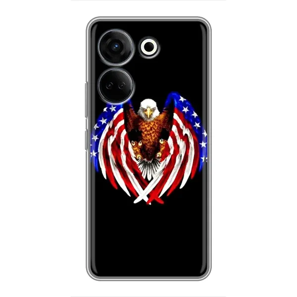 Чехол с рисунком «Крылья США» для TECNO Camon 20 Pro Чехол с рисунком «Крылья США» для TECNO Camon 20 Pro