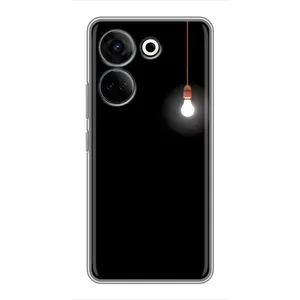 Чехол с картинками на черном фоне для Tecno Camon 20 Pro (Лампочка)