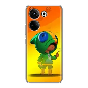 Чохол Бравл Старс для Tecno Camon 20 Pro (LEON в кофті)