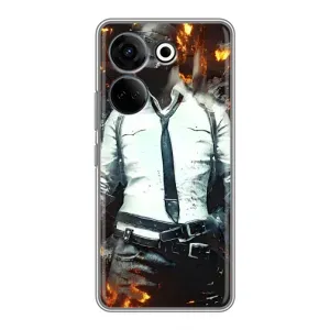 Силиконовый чехол с картинкой "Герой Pubg" на Tecno Camon 20 Pro (Man Пубг)