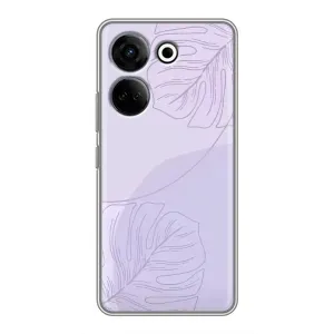 Чехол цветочный дизайн для Tecno Camon 20 Pro (Монстера фиолетовая)