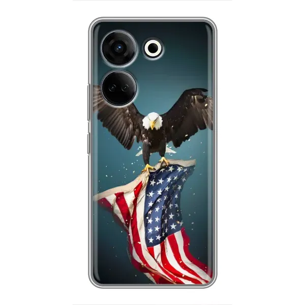 Чехол с рисунком «Орел и флаг» для TECNO Camon 20 Pro Чехол с рисунком «Орел и флаг» для TECNO Camon 20 Pro