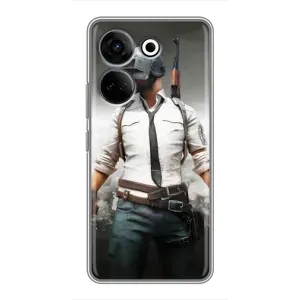 Силиконовый чехол с картинкой "Герой Pubg" на Tecno Camon 20 Pro (Пабг)