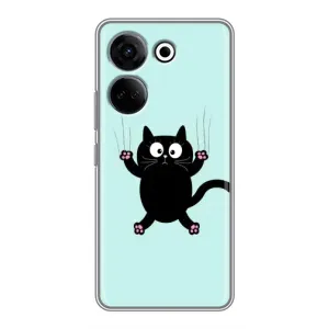 Силиконовый чехол с котиком для Tecno Camon 20 Pro (Падающий кот)