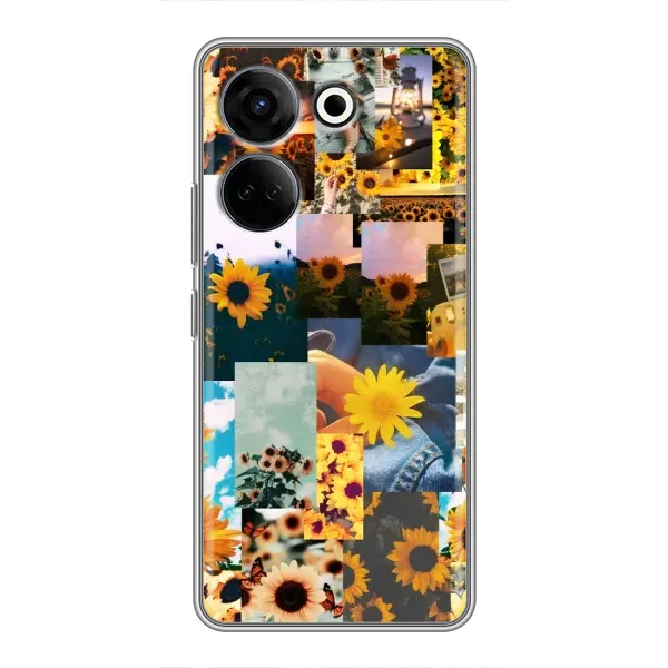 Чехол с рисунком «Подсолнуховый дизайн» для TECNO Camon 20 Pro Чехол с рисунком «Подсолнуховый дизайн» для TECNO Camon 20 Pro