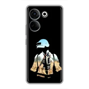 Силиконовый чехол с картинкой "Герой Pubg" на Tecno Camon 20 Pro (Пубг мен)