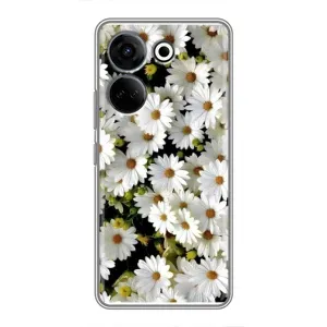 Чехол с ромашками на Tecno Camon 20 Pro (Рамка в ромашках)