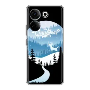 Силиконовый бампер на рождество для Tecno Camon 20 Pro (Рождественский Олень)