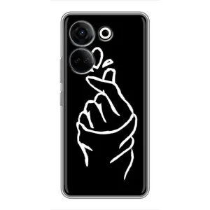 Чехлы (Знак сердечка) на Tecno Camon 20 Pro (Сердце на черном)