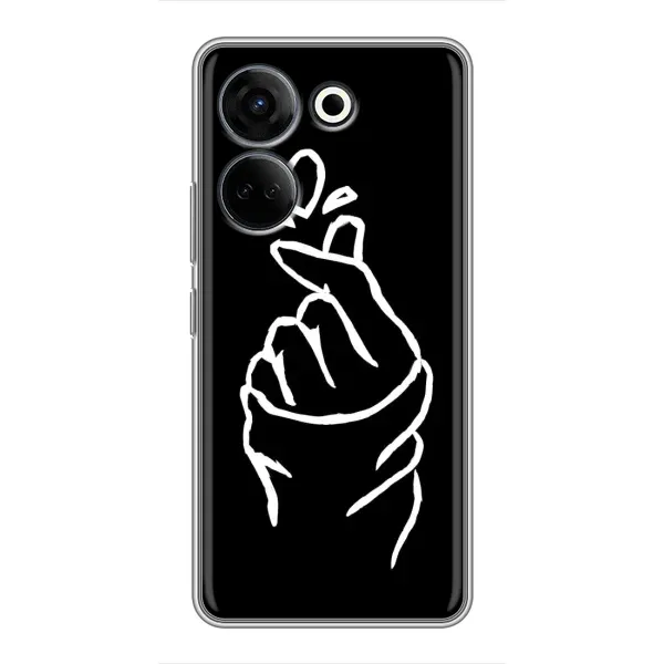 Чехол с рисунком «Сердце на черном» для TECNO Camon 20 Pro Чехол с рисунком «Сердце на черном» для TECNO Camon 20 Pro