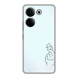 Чехлы (Знак сердечка) на Tecno Camon 20 Pro (Сердце на голубом)