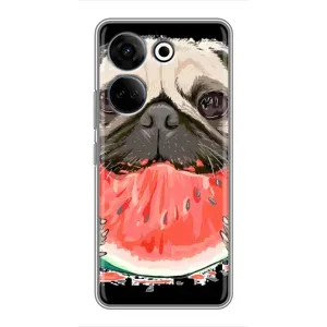 Чехол (ТПУ) Милые собачки для Tecno Camon 20 Pro (Смешной Мопс)