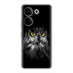 Чехлы с принтом СОВЫ для Tecno Camon 20 Pro (Сова на чёрном)