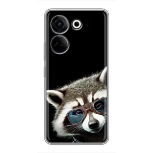 Силиконовый Чехол с Енотами на Tecno Camon 20 Pro (Стильный Енот)