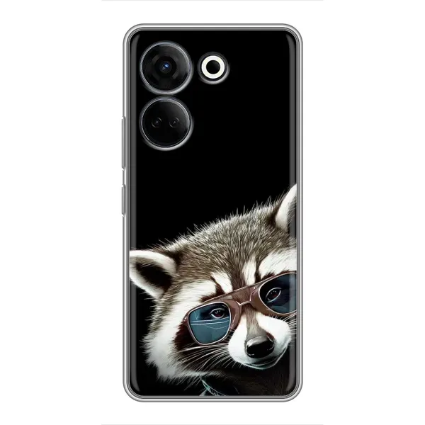 Чехол с рисунком «Стильный Енот» для TECNO Camon 20 Pro