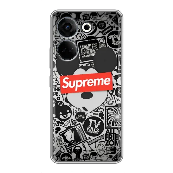 Чохол з малюнком «Supreme Маус» для TECNO Camon 20 Pro Чохол з малюнком «Supreme Маус» для TECNO Camon 20 Pro