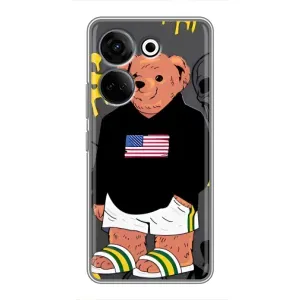 Чехлы Мишка Тедди для Техно Камон 20 про (Teddy USA)