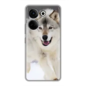 Чехол с Волком на Tecno Camon 20 Pro (Волк на снегу)