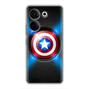 Чохол с Щітом Капітана Америки на Tecno Camon 20 Pro (Яскраий Щит Капітана)