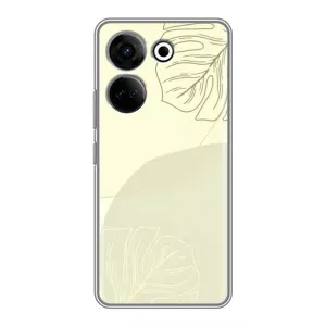 Чехол цветочный дизайн для Tecno Camon 20 Pro (Зелёный фон)
