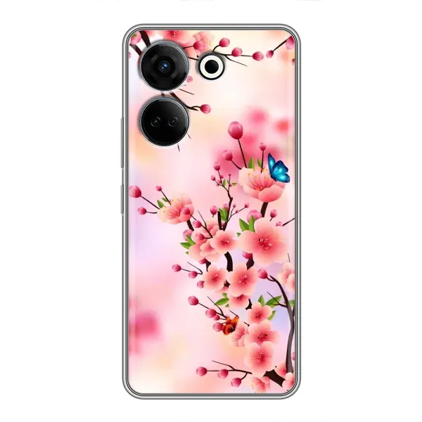 Чехол с рисунком «Бабочки на сакуре» для TECNO Camon 20 Чехол с рисунком «Бабочки на сакуре» для TECNO Camon 20