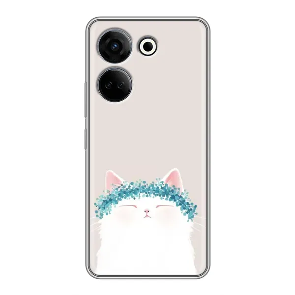 Чехол с рисунком «Белый котик» для TECNO Camon 20 Чехол с рисунком «Белый котик» для TECNO Camon 20