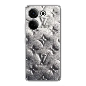 Текстурный Чехол Louis Vuitton для Техно Камон 20 (Бежевый ЛВ)