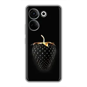 Чехол с изображением вкусной еды для Tecno Camon 20 (Чёрная клубника)