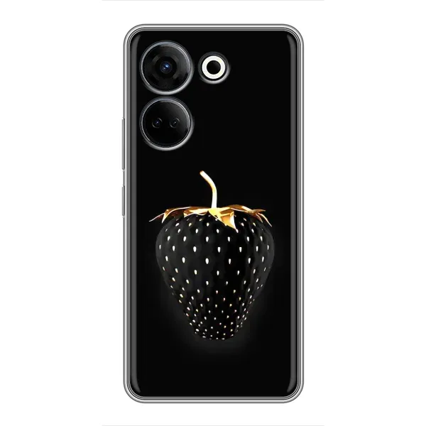 Чехол с рисунком «Чёрная клубника» для TECNO Camon 20 Чехол с рисунком «Чёрная клубника» для TECNO Camon 20